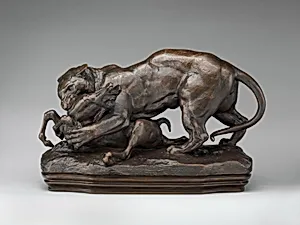 Tiger Attacking an Antelope (Tigre suprenant une antilope) by Antoine-Louis Barye