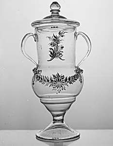 Two-handled vase with cover