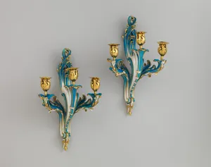 Two wall sconces (Bras de cheminée)