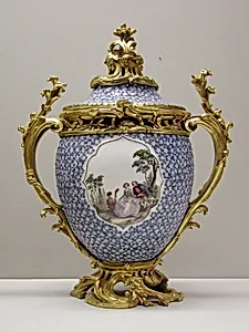 Vase with cover (one of a pair) by Meissen Manufactory