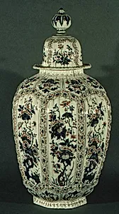Vase with cover (one of a pair)