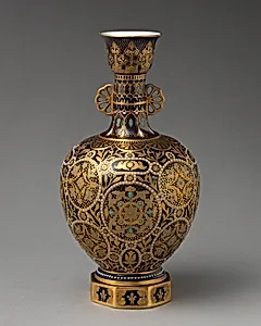 Vase with hexagonal foot (one of a pair)
