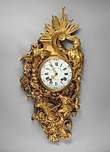 Wall clock (cartel) with movement of later date