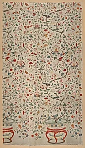 Wall panel with garden urns