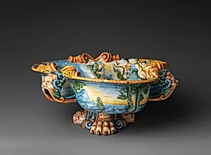 Wine cooler with A Marine Triumph of Bacchus by workshop of Guido Durantino