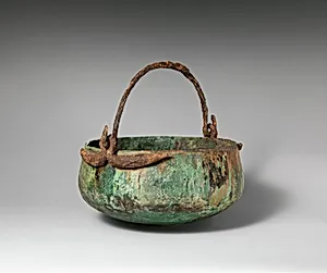 Bronze cauldron with swinging handle by Unknown Artist