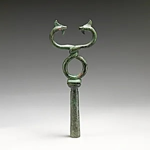 Bronze finial of a kerykeion (herald's staff)