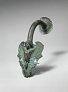 Bronze handle of a hydria (water jar)