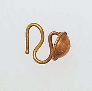 Earring-hook type with disc and beaded rim by Unknown Artist