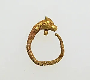 Earring with head of bull by Unknown Artist