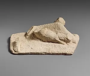Fragment of a limestone group of Herakles, Iolaos, and the Hydra