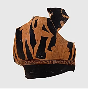 Fragment of a terracotta bell-krater (bowl for mixing wine and water) by Group of Polygnotos
