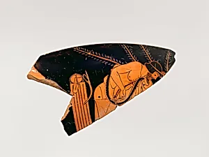 Fragment of a terracotta kylix (drinking cup)