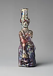 Glass bottle in the form of Tyche (Good Fortune)