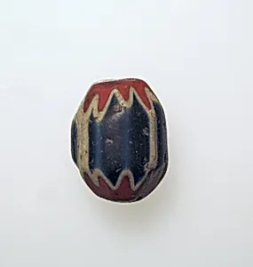 Glass chevron bead by Unknown Artist