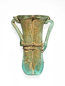 Glass double cosmetic flask (kohl tube)