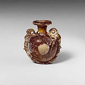 Glass lentoid aryballos (perfume bottle)