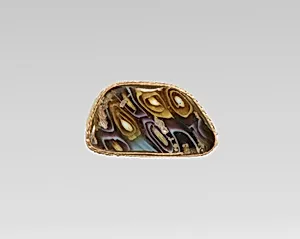 Glass mosaic carinated bowl fragment