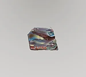 Glass mosaic ribbed bowl fragment