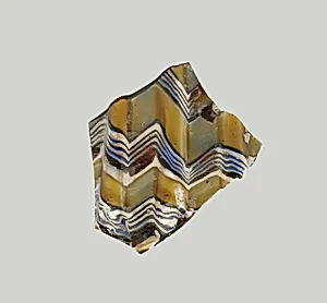 Glass mosaic ribbed bowl fragment