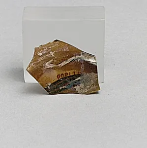 Glass mosaic ribbed bowl fragment