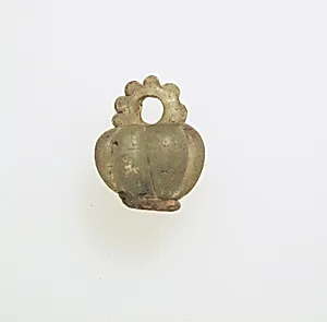 Glass pendant in the form of a jar