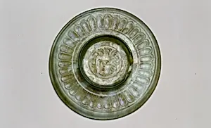 Glass plate with head of Medusa