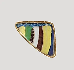 Glass striped mosaic bowl fragment