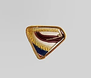 Glass striped mosaic bowl fragment