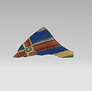 Glass striped mosaic bowl fragment