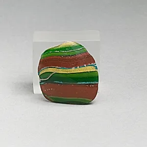 Glass striped mosaic bowl fragment