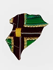 Glass striped mosaic fragment