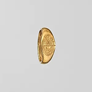 Gold ring with representation of the temple of Aphrodite at Paphos