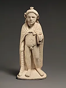 Limestone statuette of Pan or Opaon Melanthios