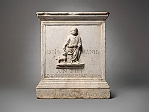 Marble funerary altar