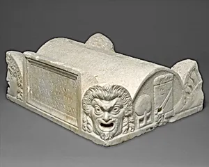 Marble lid of a cinerary chest