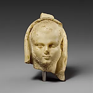 Marble portrait of a veiled man