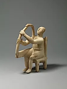 Marble seated harp player