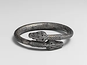 Silver bracelet in the form of a snake