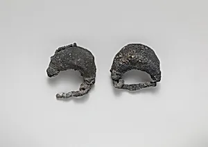 Silver sanguisuga-type fibula (safety pin) by Unknown Artist