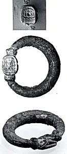 Silver swivel ring with agate scarab