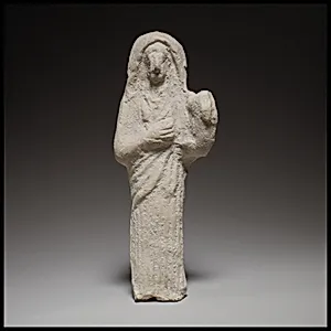 Standing female lyre player