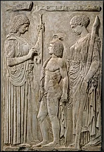 Ten marble fragments of the Great Eleusinian Relief