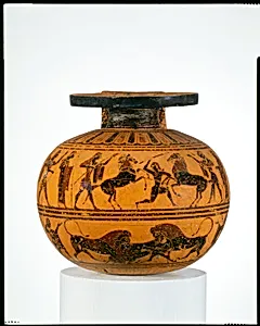 Terracotta aryballos (oil flask)
