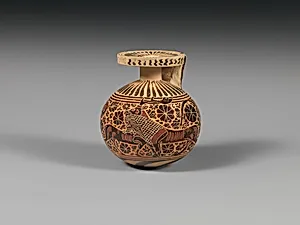 Terracotta aryballos (perfume vase) by Sydney Cluster