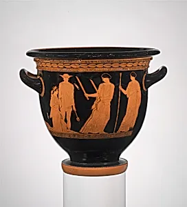 Terracotta bell-krater (bowl for mixing wine and water) by Persephone Painter