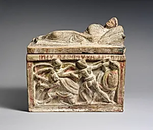 Terracotta cinerary urn