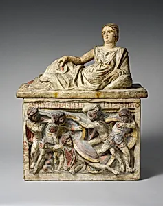 Terracotta cinerary urn