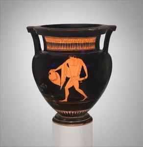 Terracotta column-krater (bowl for mixing wine and water)