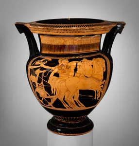 Terracotta column-krater (bowl for mixing wine and water)